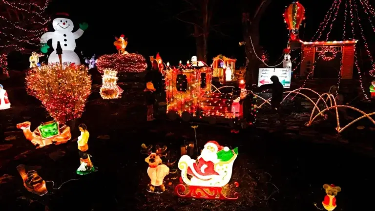 Christmas lights in Coatesville from the air